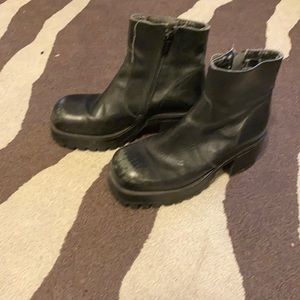Aldo Ankle Chunky Black Boots